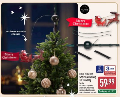 Szpic na choinkę Mikołaj promocja w Aldi