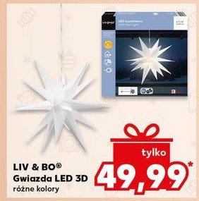 Gwiazda bożonarodzeniowa dekoracja led Liv & bo promocja w Kaufland