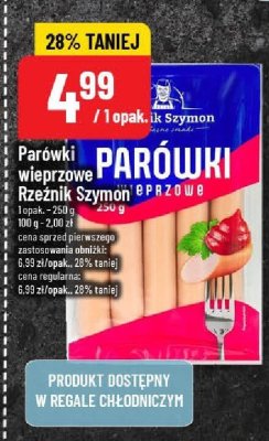 Parówki wieprzowe Rzeźnik Szymon promocja w POLOmarket