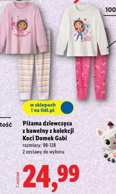 Piżama dziewczęca z bawełny Koci Domek Gabi promocja