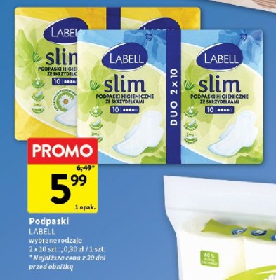 Podpaski LABELL wybrane rodzaje promocja w Intermarche