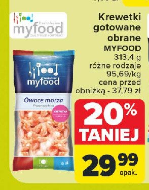 Krewetki obrane 16-20 Myfood promocja w Carrefour