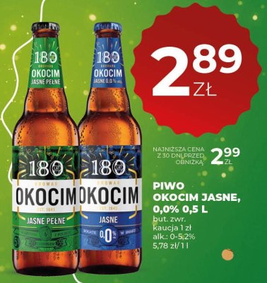 Piwo Okocim Jasne 0,0% 0,5 L promocja w Duży Ben