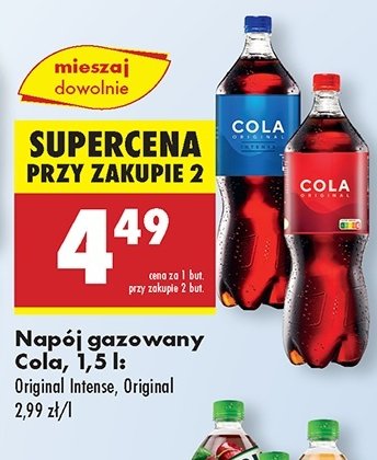 Napoj Cola original intense promocja w Biedronka