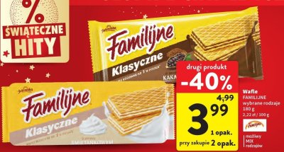 Wafle Klasyczne FAMILIJNE wybrane rodzaje promocja w Intermarche