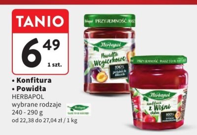 Powidła Herbapol wybrane rodzaje promocja w Intermarche