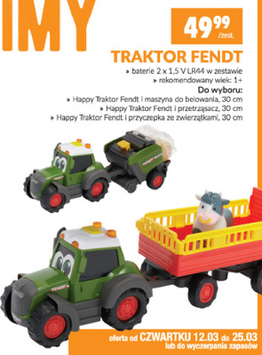 Traktor fendt i przyczepa ze zwierz膮tkami Dickie toys promocja