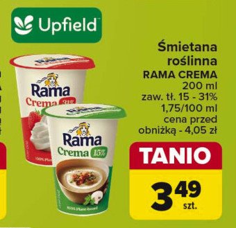 Śmietana 15 % Rama crema promocja w Carrefour Market