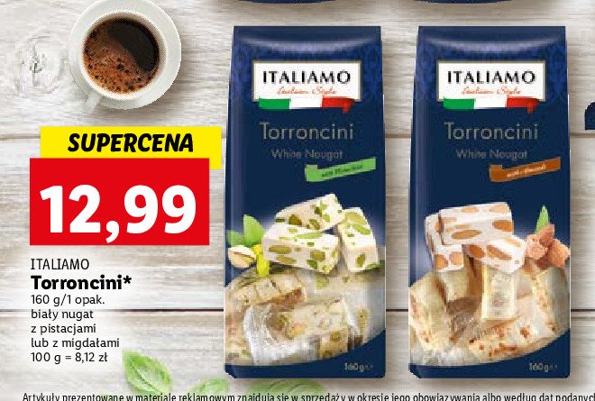 Torroncini biały nugat z migdałami Italiamo promocja