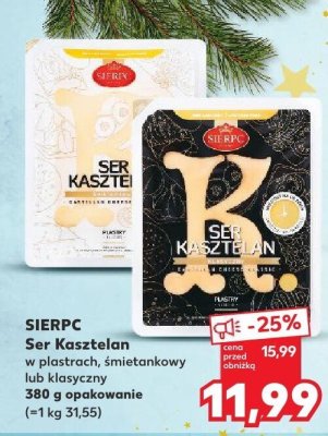 Ser kasztelan w plastrach, śmietankowy lub klasyczny SIERPC promocja w Kaufland