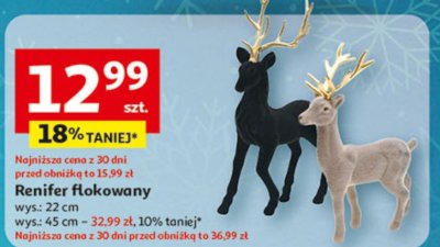 Renifer flokowany 45 cm promocja w Auchan