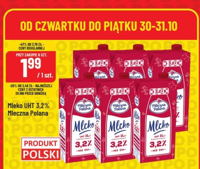 Mleko UHT 3,2% promocja w POLOmarket
