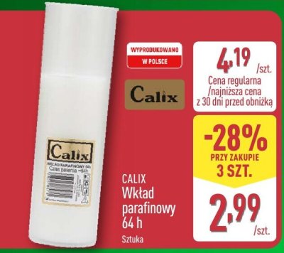 CALIX Wkład parafinowy 64 h promocja w Aldi
