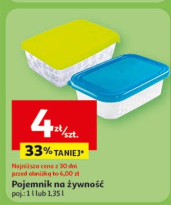 Pojemnik na żywność poj.: 1 l lub 1,35 l promocja w Auchan