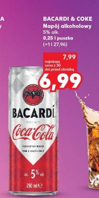 Napój alkoholowy BACARDI & COKE promocja w Kaufland