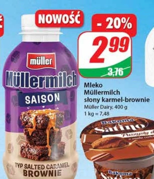 Napój salted caramel brownie Mullermilch saison promocja