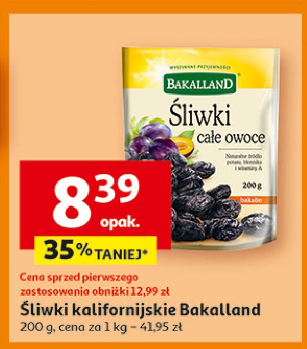 Śliwki całe owoce Bakalland promocja