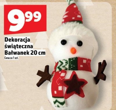 Dekoracja świąteczna Bałwanek 20 cm promocja w TOPAZ