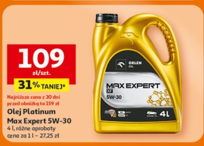 Olej Platinum Max Expert 5W-30 4 l różne opraboły promocja w Auchan