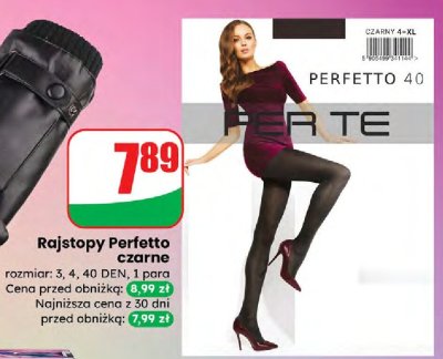 Rajstopy Perfetto czarne rozmiar: 3, 4, 40 DEN promocja w Dino