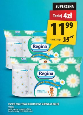 Papier toaletowy rumiankowy mrówka Regina 8 rolek promocja w Arhelan