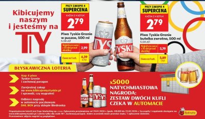 Piwo Tyskie Gronie w puszce 500 ml promocja w Biedronka