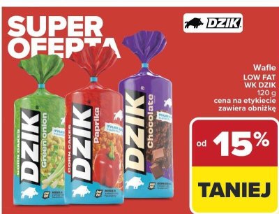 Wafle DZIK LOW FAT Cheese Onion 120g promocja w Carrefour