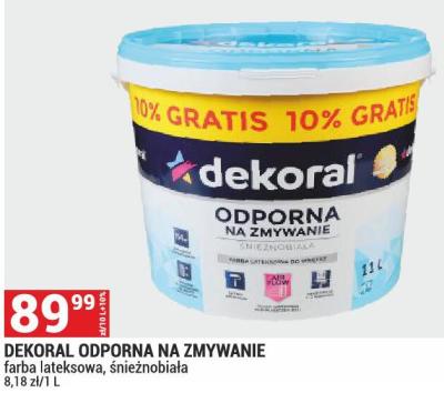 Farba DEKORAL ODPORNA NA ZMYWANIE promocja w Merkury Market