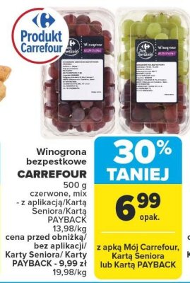 Winogrona bezpestkowe CARREFOUR czerwone promocja w Carrefour