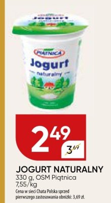 Jogurt naturalny Piątnica promocja w Chata Polska