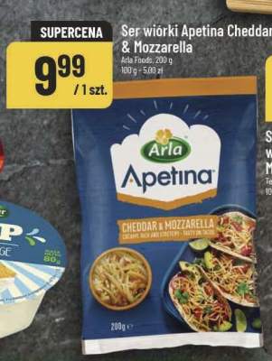 Ser wiórki Apetina Cheddar & Mozzarella Arla Foods promocja w POLOmarket