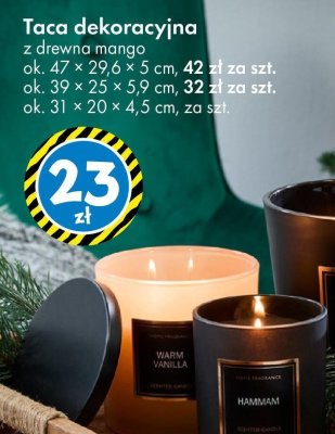 Taca dekoracyjna z drewna mango ok. 31 × 20 × 4,5 cm promocja w Tedi