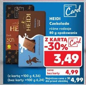 Czekolada mild 50 % Heidi promocja w Kaufland