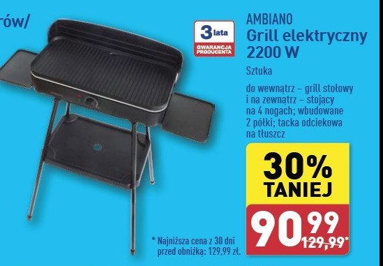 Grill elektryczny 2200w AMBIANO promocja