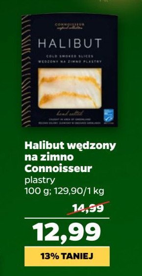 Halibut wędzony na zimno Connoisseur promocja w Netto