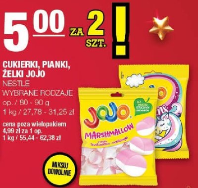 Cukierki, pianki, żelki Jojo Nestle promocja w SPAR