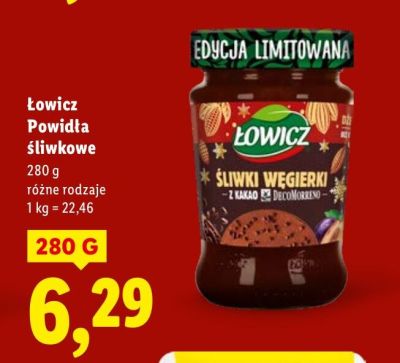 Powidła śliwkowe Łowicz różne rodzaje promocja w Lidl