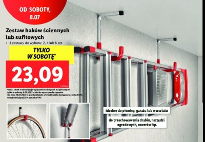 Zestaw haków sufitowych Parkside promocja