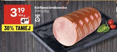Kie艂basa krakowska parzona Morliny promocja w Delikatesy Centrum