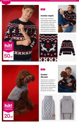 Sweter dla psa szary warkoczowy promocja w Pepco