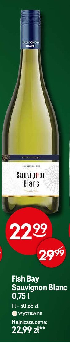 Wino Fish bay sauvignon blanc promocja w Żabka