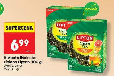 Herbata liściasta zielona Lipton classic, 100g promocja w Biedronka