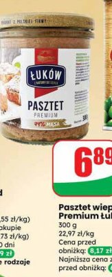 Pasztet wieprzowy premium Łuków promocja w Dino
