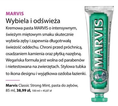 Pasta do zębów Marvis Classic Strong Mint promocja w Hebe