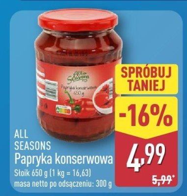 Papryka konserwowa  promocja w Aldi
