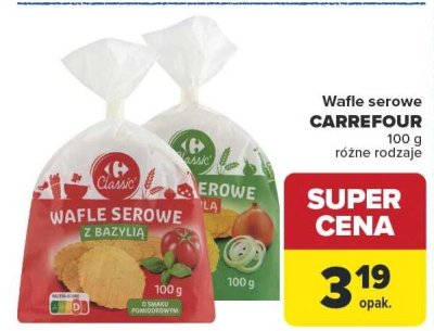 Wafle serowe różne rodzaje Carrefour Classic promocja w Carrefour