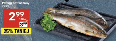 Pstrąg patroszony promocja w Delikatesy Centrum