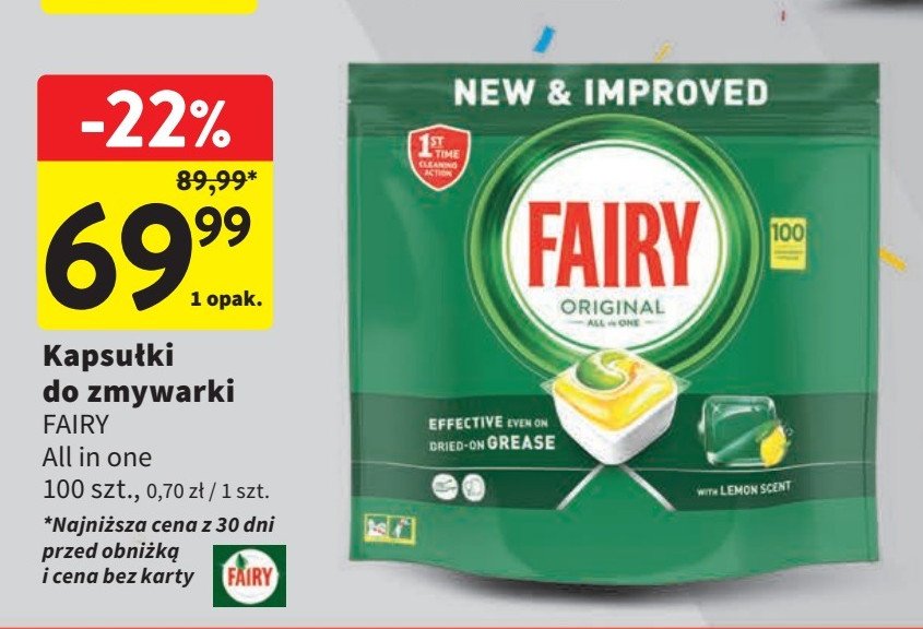Tabletki do zmywarki lemon Fairy all in 1 promocja