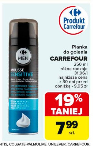 Pianka do golenia sensitive Carrefour promocja