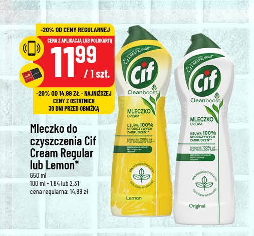 Mleczko z mikrokryształkami original Cif cream promocja w POLOmarket